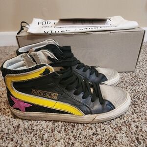 Golden Goose Sneakers - Black, Yellow, Pink, Black Glitter